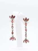 Tasteful Pink Tourmaline and Diamond Danglling Earrings in 18K White Gold