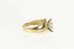 14K Yellow Gold Marquise Cubic Zirconia Bypass Statement Ring