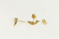 14K Yellow Gold Dolphin Ocean Animal Vintage Stud Earrings