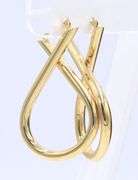Handsome Long Gold Loop Earrings in Yellow Gold