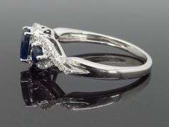Three Stone Blue Sapphire & Diamond Ring