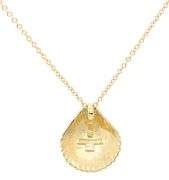 Tiffany & Co. Shell Pendant Necklace in 18K W/Box