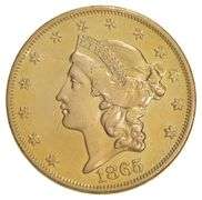 1865 $20.00 Liberty Head Gold Double Eagle - CHOICE
