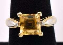 Gorgeous Citrine Gem Ring In Yellow Gold