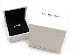 De Beers Infinity Wedding Band Ring in 18K W/Box