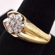 Sturdy Diamond Ring In 14K Yellow Gold