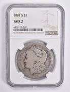 FAIR 2 1881-S Morgan Silver Dollar NGC Lowball Low Ball