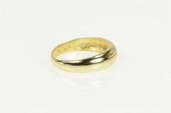 14K Yellow Gold Domed Diamond Wavy Design Vintage Band Ring