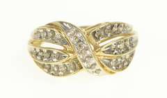 10K Yellow Gold 0.50 Ctw Diamond Layered Wavy Channel Ring