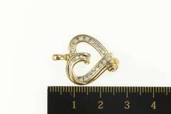10K Yellow Gold Wavy Curvy Heart Love Symbol Pendant