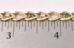 Dazzling Emerald and Diamond Bracelet In 14K Yellow Gold