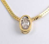 Sweet Little Oval Diamond Necklace
