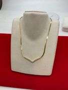 14KT SOLID GOLD AND DIAMOND CHEVRON NECKLACE
