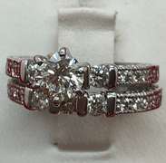 CERTIFIED 14K WHITE GOLD AND DIAMOND WEDDING SET
