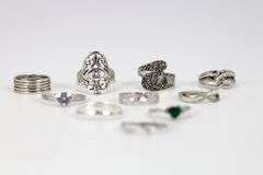 .925 Sterling Silver Curated Ring Lot of 10 Rings Various Sizes & Styles
