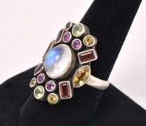 Beautiful Multi-Gem Ring In Sterling Silver