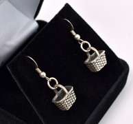 Basket Dangle Earrings In Sterling Silver