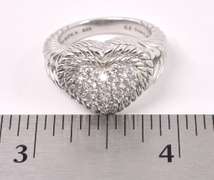 Lovely Heart CZ Ring In Sterling Silver