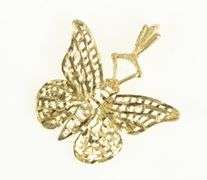 14K Yellow Gold Butterfly Filigree Change Symbol Vintage Charm/Pendant