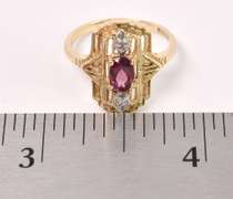 Rhodolite Garnet Ring In 14K Yellow Gold