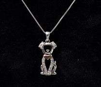 Dog Pendant Necklace In Sterling Silver