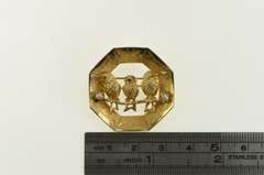 14K Yellow Gold Three Little Birds Retro Pearl Vintage Pin/Brooch