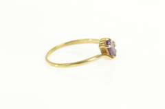 10K Yellow Gold Marquise Amethyst Diamond Accent Bypass Ring