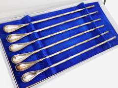 Vintage Japanese Sterling Silver Straw Spoons