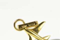 14K Yellow Gold 3D Airplane Jumbo Jet Flying Travel Charm/Pendant
