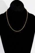10K 3mm Mooncut Bead Gold Chain 18 Inch