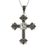Sterling Silver Marcasite & CZ Pendant