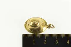 9K Yellow Gold 3D Bahamian Policemans Helmet Bahamas Charm/Pendant