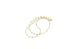 10K Yellow Gold 2.7mm Two Tone Herringbone Twist Link Necklace