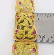 Yellow & Green 18k Gold Bracelet with Rubies
