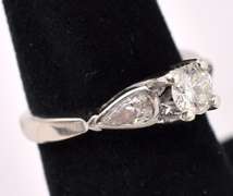 Solitaire Approx. 0.70CTS Diamond Ring In 14K White Gold