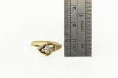 10K Yellow Gold 1950's Diamond Flower Lily Vintage Cluster Ring