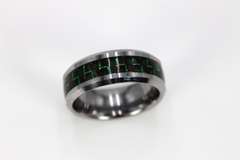 9mm Tungsten Carbide Wedding Band w/Carbin Fiber Inlay Size 11
