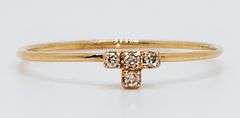 Sliding Double Pair Diamond 18k Rose Gold Ring