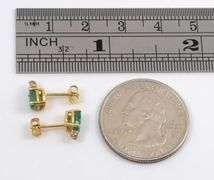 Nice Emerald & Diamond Studs
