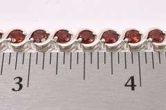 Red Garnet Tennis Bracelet In Sterling Silver