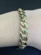 MENS 14K YELLOW MONACO LINK BRACELET WITH PAVÉ CZ LOCK 8"