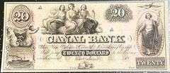 Superb Crisp 1800's $20 Note Canal Bank Of New Orleans Louisiana!