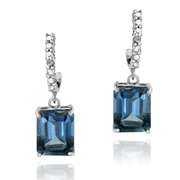 Sterling Silver London Blue Topaz Earrings