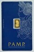 Pure .9999 fine gold 1 gram PAMP bar in custom card