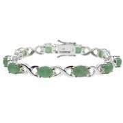 Green Jade Bracelet in Sterling Silver