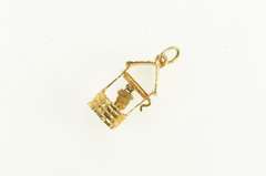 14K Yellow Gold 3D Articulated Wishing Well Bucket Lucky Charm/Pendant