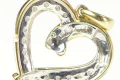 10K Yellow Gold Wavy Curvy Heart Love Symbol Pendant