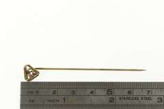 10K Yellow Gold Victorian Ruby Filigree Twisted Triangle Pin/Brooch