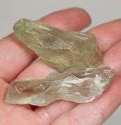 Large 126ct green Amethyst vein pair