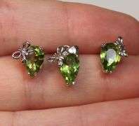 Sparkling pear cut Peridot set